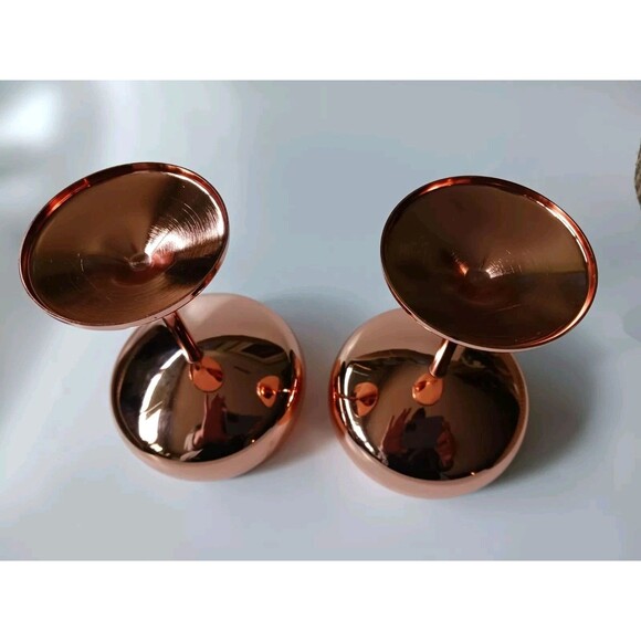 Set of 4‎ Copper-Colored Decorative Coupe Champagne Cups Stainless - Picture 6 of 10